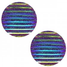 Basic cabochon 20mm stripe Cobalt blue holographic